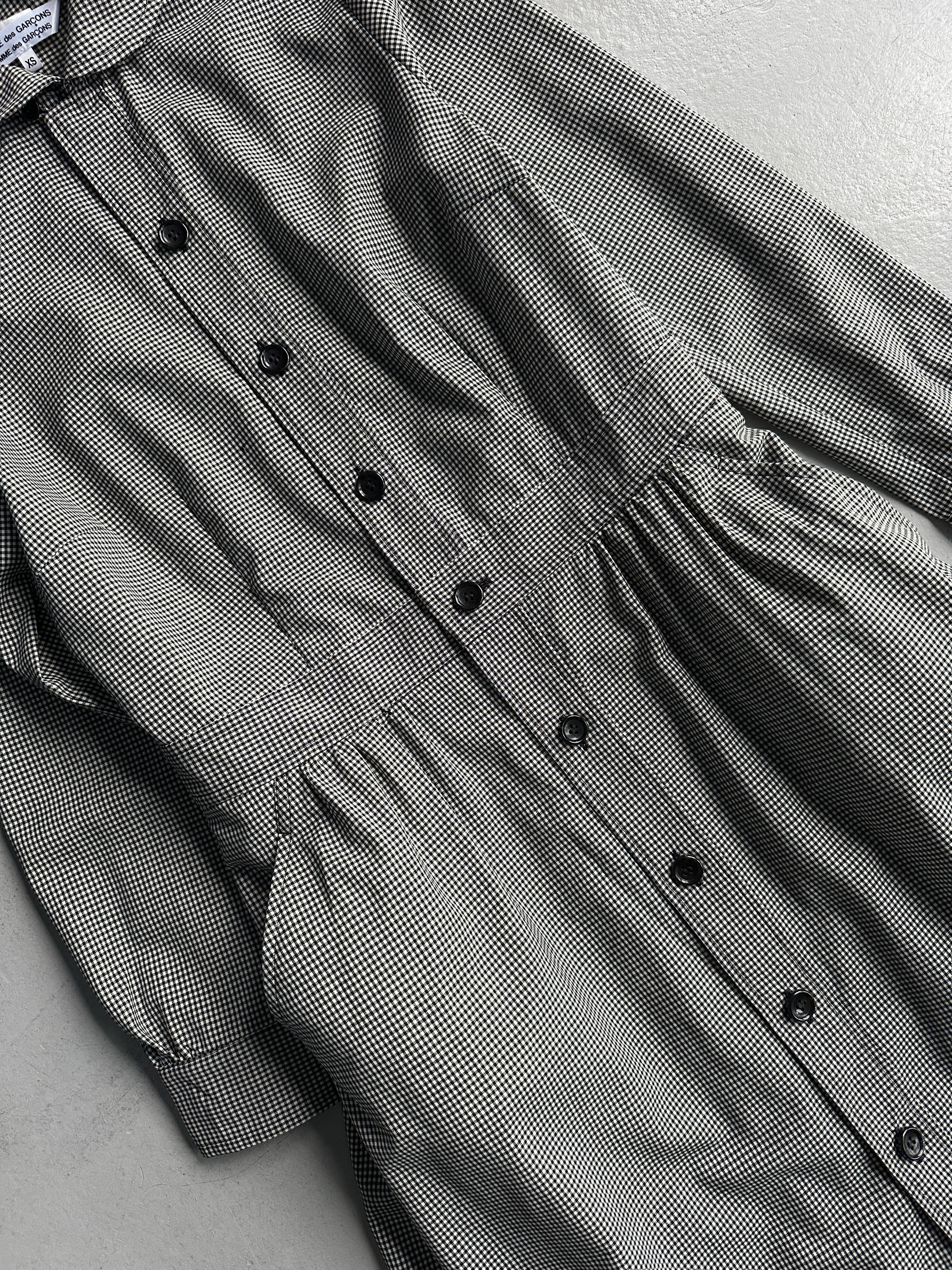 COMME DES GARÇONS - A/W 2018 BUTTONED FRONT GINGHAM CHECK COLLARED DRESS