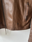 GIANFRANCO FERRÉ - early 2000s ASYMMETRICAL FRONT LEATHER BIKER JACKET