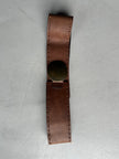 ARMANI JEANS - early 2000s WIDE BELT WITH OVERSIZED ROUNDED BRUSHED BRASS BUCKLE
