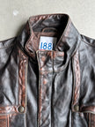 CERRUTI 1881 - 1980s CARGO DISTRESSED LEATHER JACKET