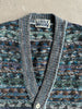 1980s JACQUARD PRINT KNIT VEST CARDIGAN