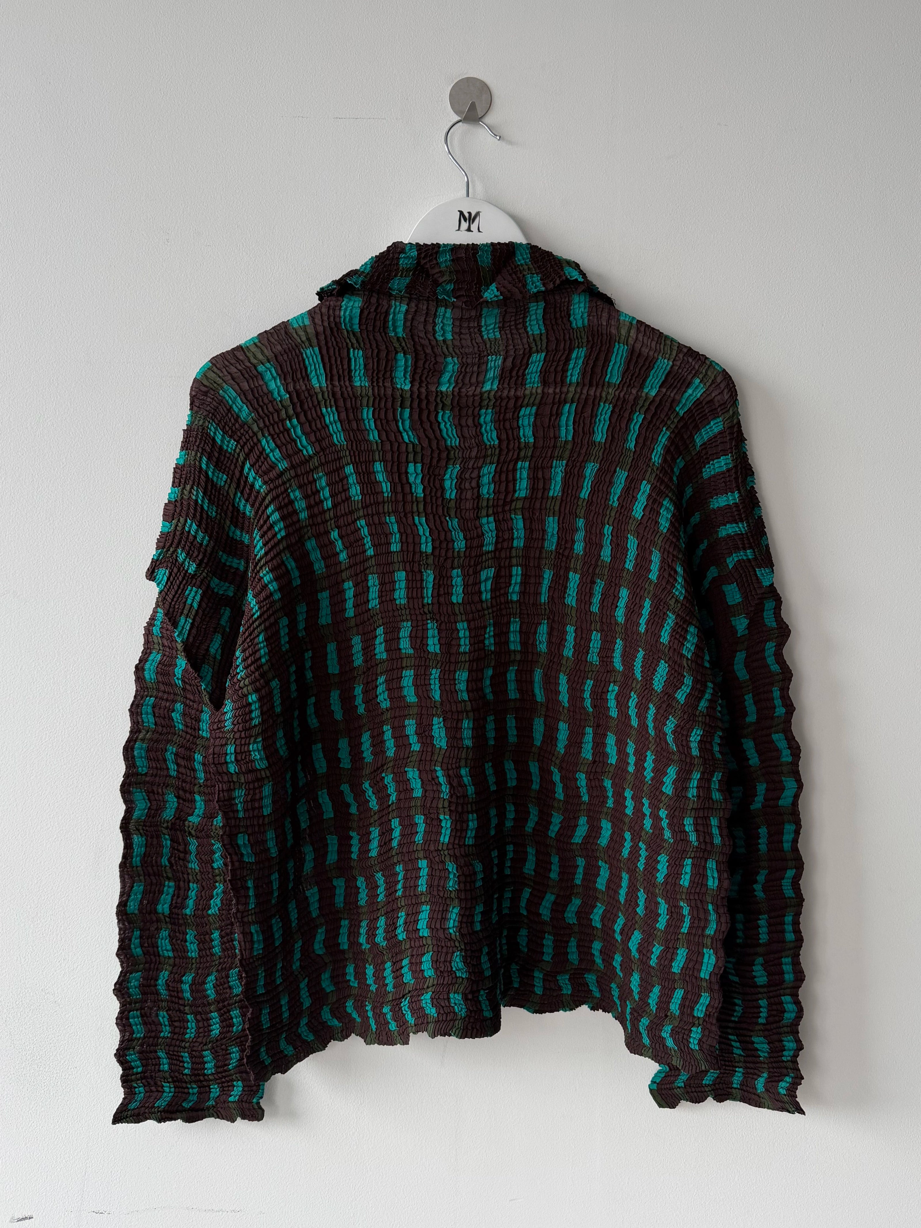 ISSEY MIYAKE - S/S 1999 LONG SLEEVE TOP WITH SPIKE PLEATS COLLAR
