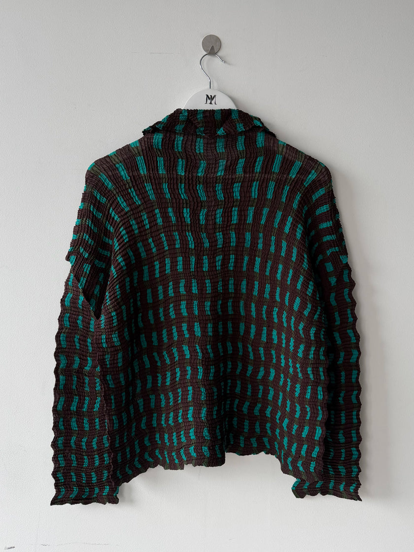 ISSEY MIYAKE - S/S 1999 LONG SLEEVE TOP WITH SPIKE PLEATS COLLAR