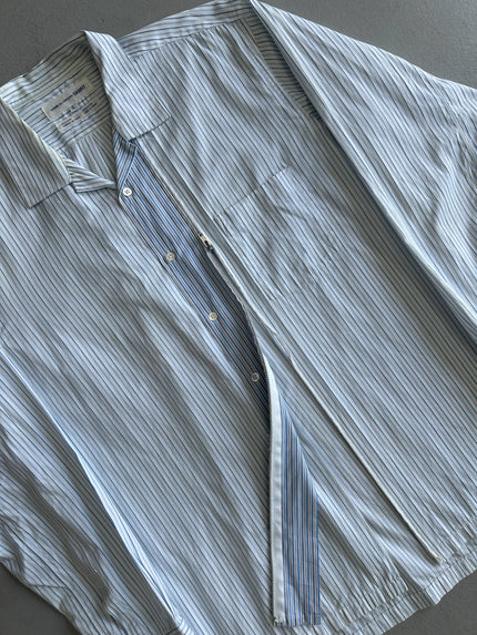 COMME DES GARÇONS - F/W 2009 OVERSIZED STRIPED SHIRT WITH ZIP CONTRASTING PANEL