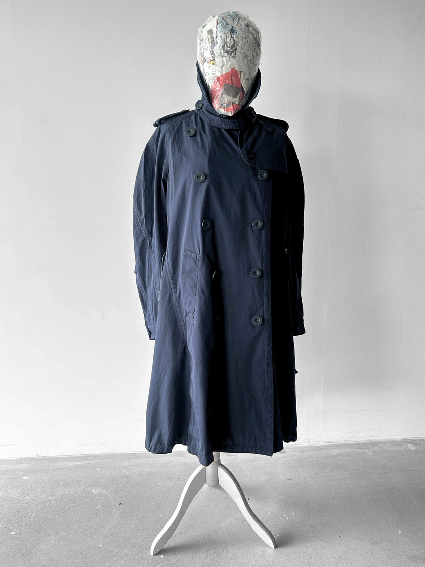SACAI - S/S 2017 DOUBLE BREASTED TRENCH COAT WITH DRAWCORD GATHERED HEM