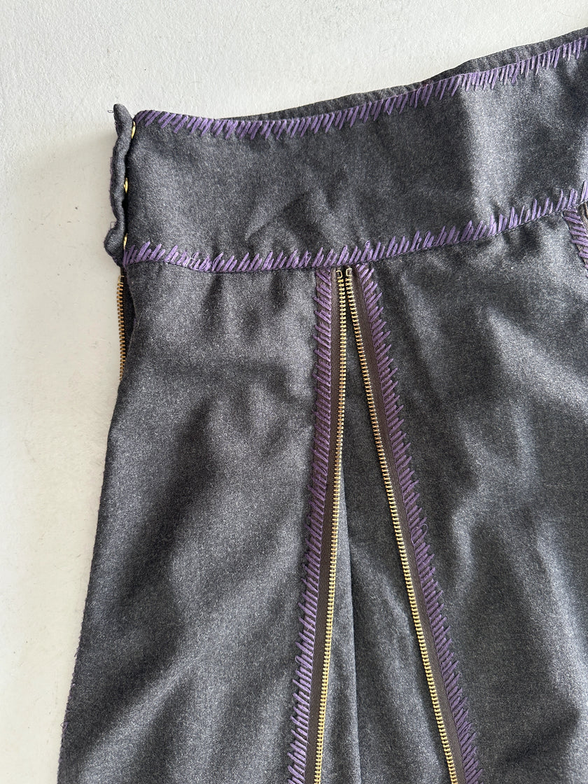 ICEBERG - 1990s MULTI ZIP MIDI SKIRT