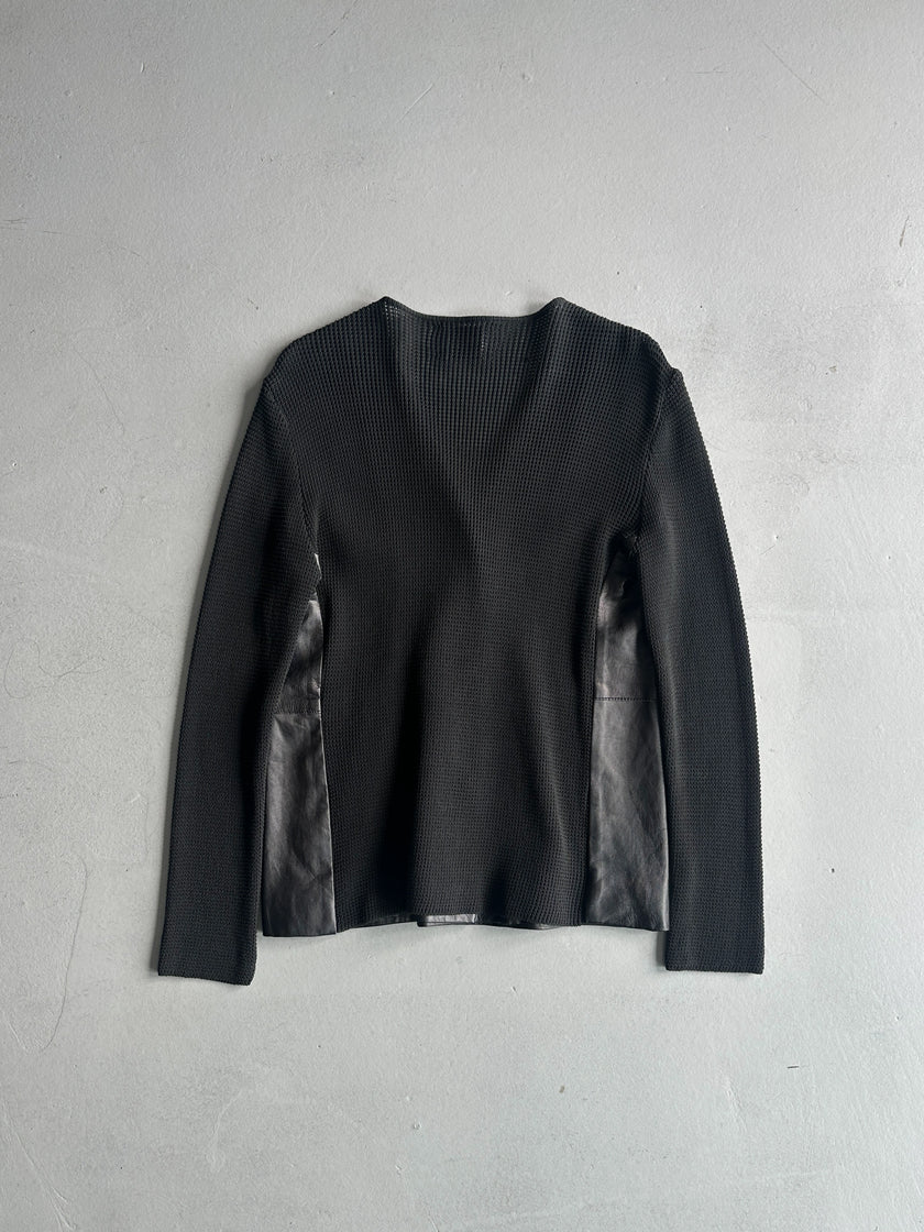 GIANFRANCO FERRÉ - 1990s LEATHER PANELED JACKET