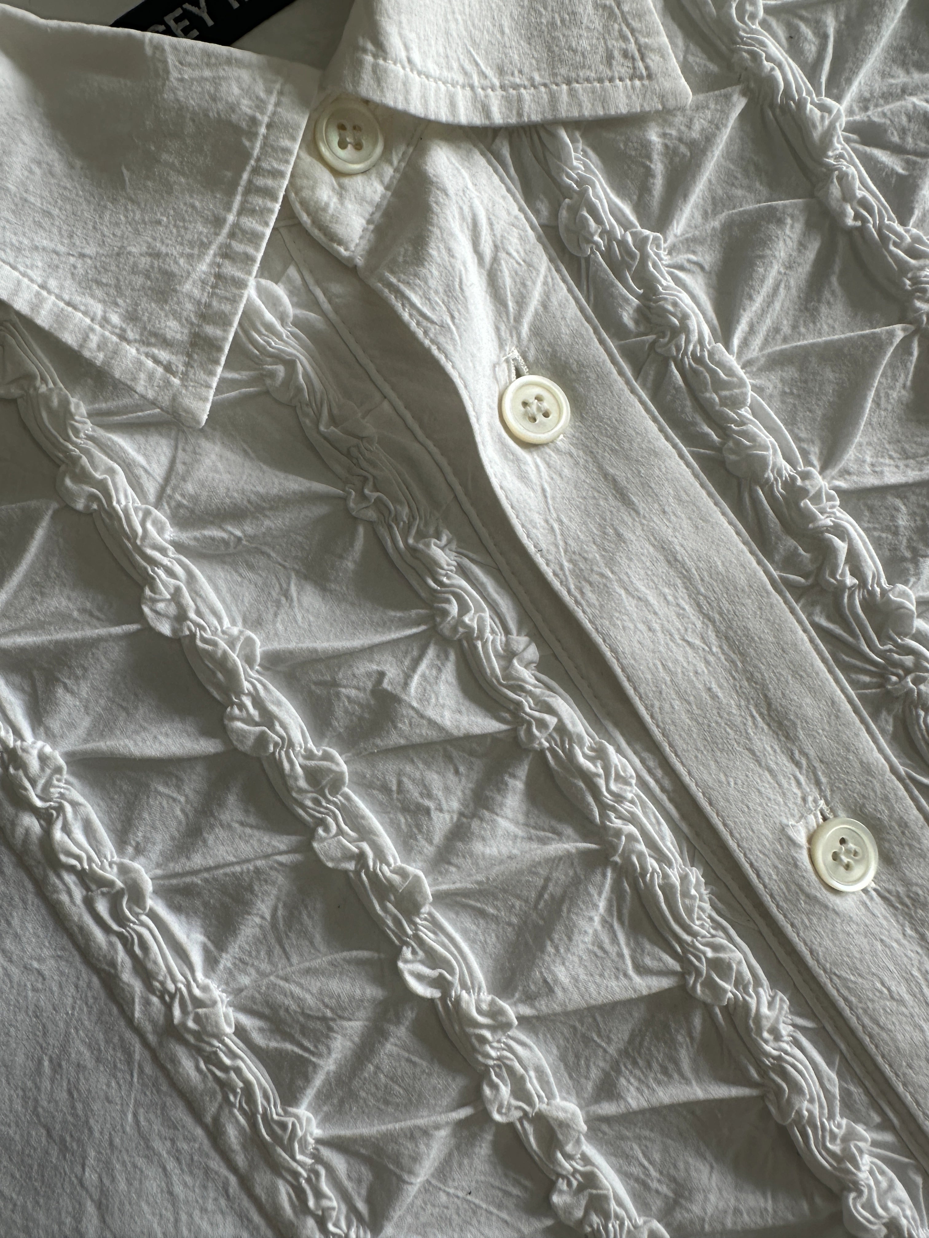 ISSEY MIYAKE - S/S 2005 KNOT FRONT PANEL LONG SLEEVE SHIRT