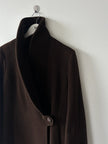 PIERRE CARDIN - 1990s LONG FITTED COAT WITH SINGLE BUTTON CLOSURE