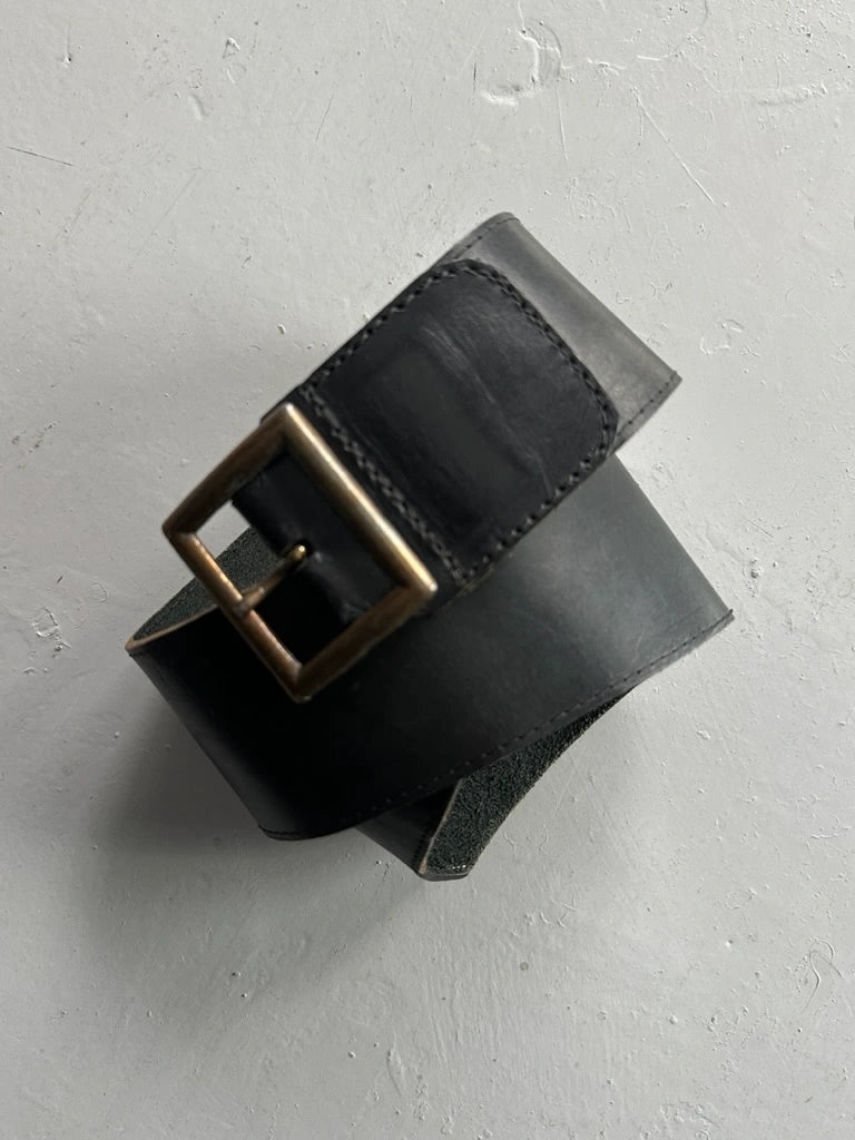 MICHIKO KOSHINO - 1990s LEATHER WAIST BELT