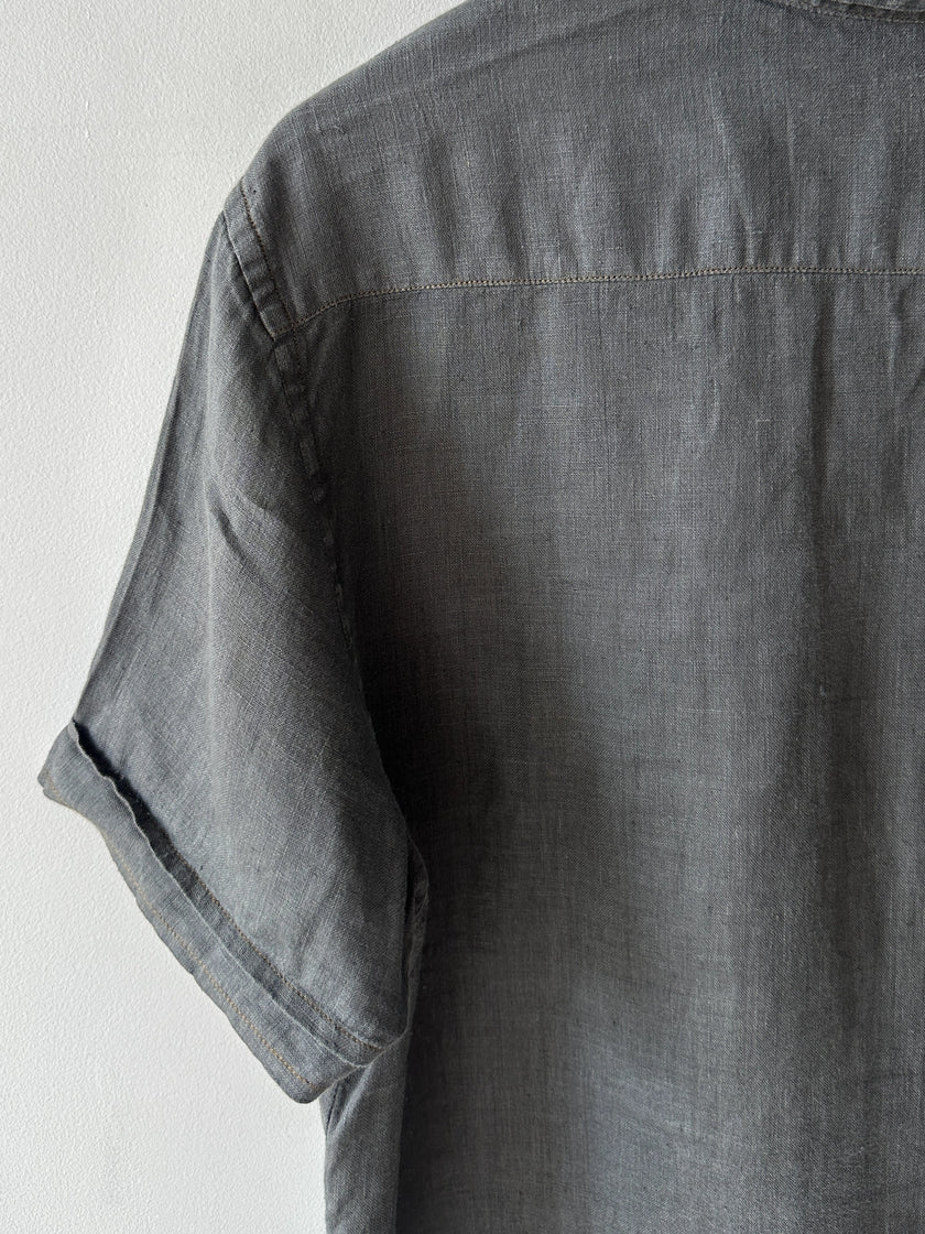 C.P. COMPANY - 1990s LINEN POLO T-SHIRT