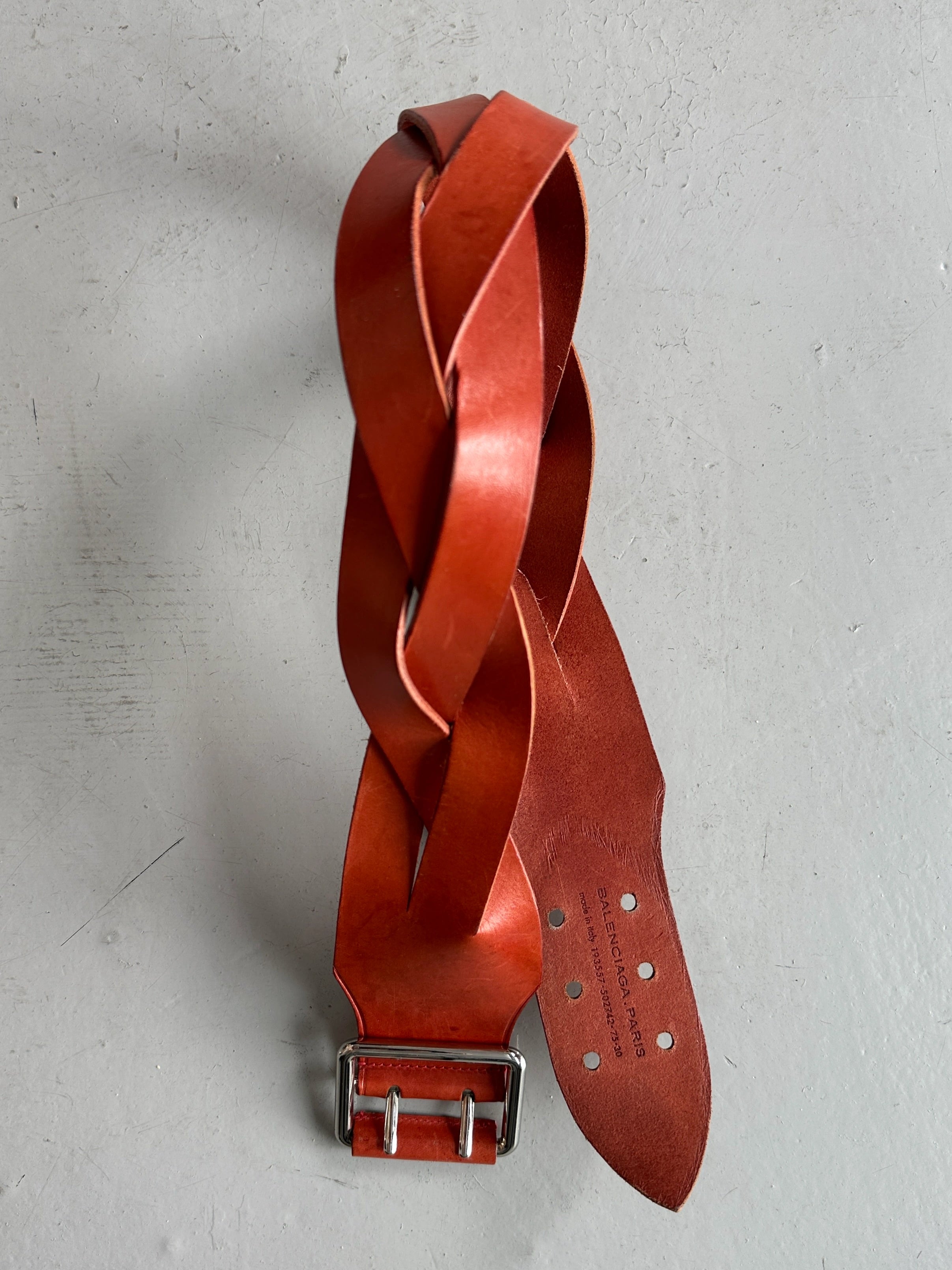BALENCIAGA - late 2000s BRAIDED LEATHER BELT