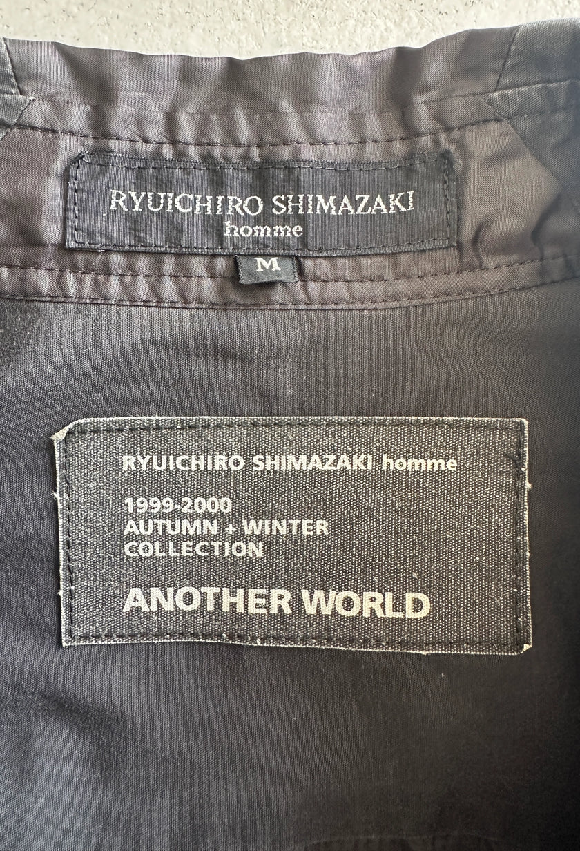 RYUICHIRO SHIMAZAKI - A/W 1999-2000 CONTRASTING NYLON BACK LONG SLEEVE SHIRT