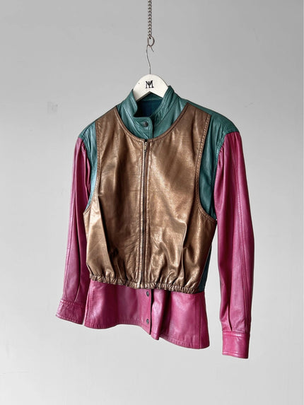 GIORGIO ARMANI – LATE 1980s COLORBLOCK LEATHER JACKET