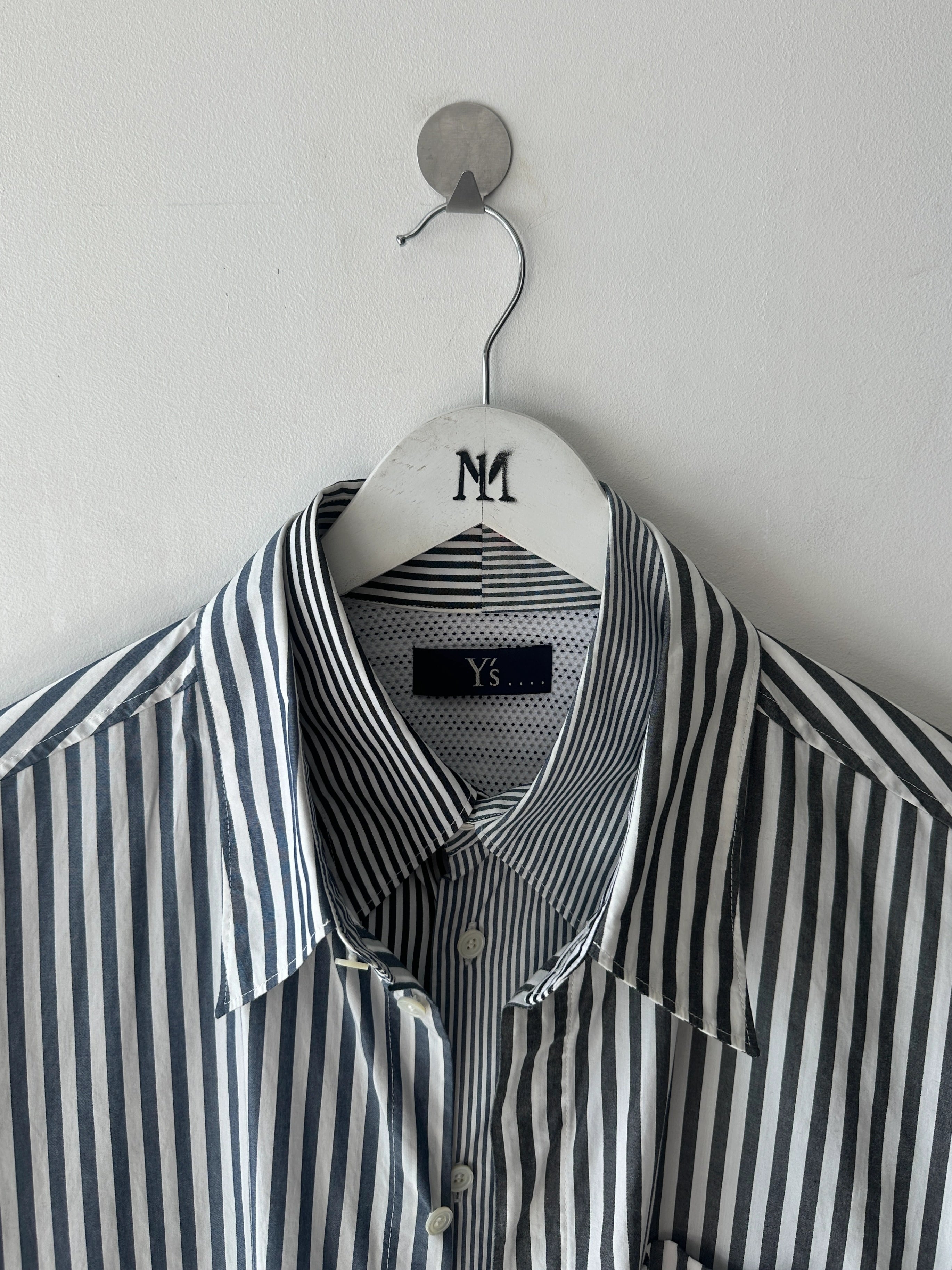 YOHJI YAMAMOTO Y'S - late 2000s DOUBLE LAYER SHORT SLEEVE SHIRT