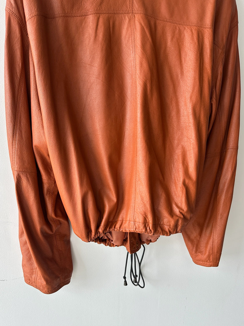 LA MATTA - 1980s SOFT LEATHER JACKET WITH DRAWSTRING HEM