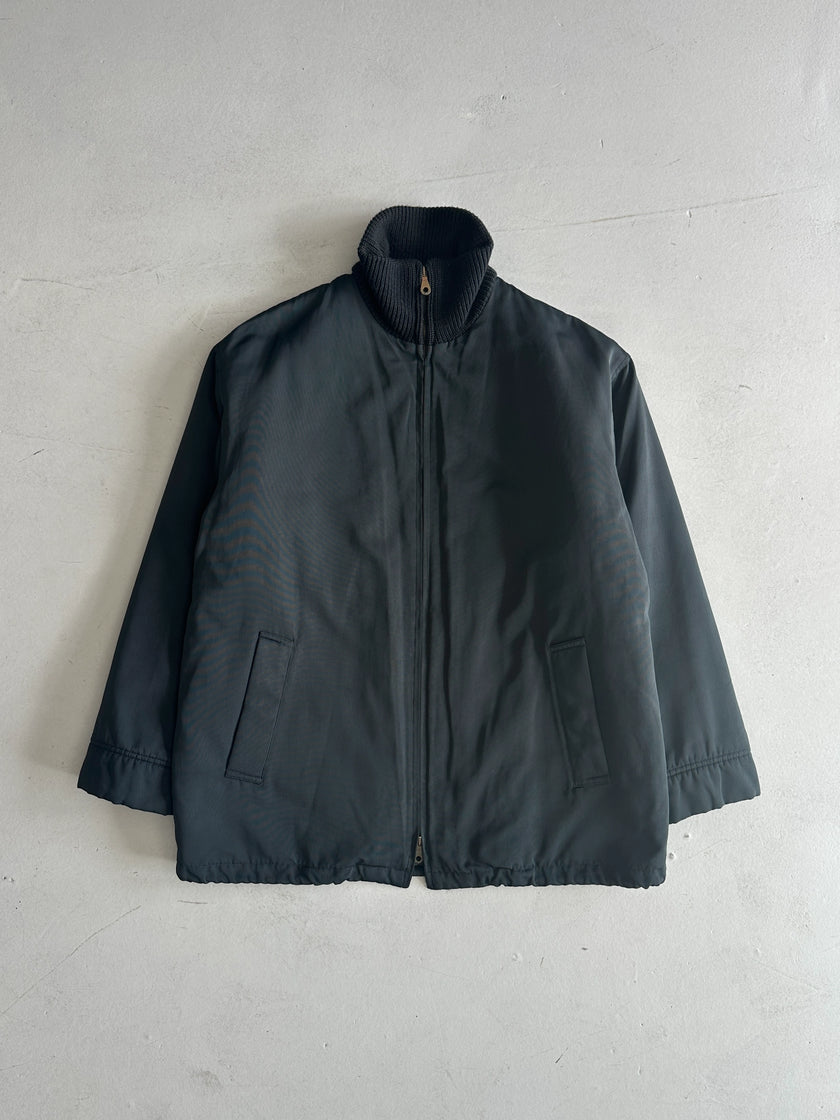 GIORGIO ARMANI - 1990s RIBBED HIGH NECK TWO WAY ZIP JACKET