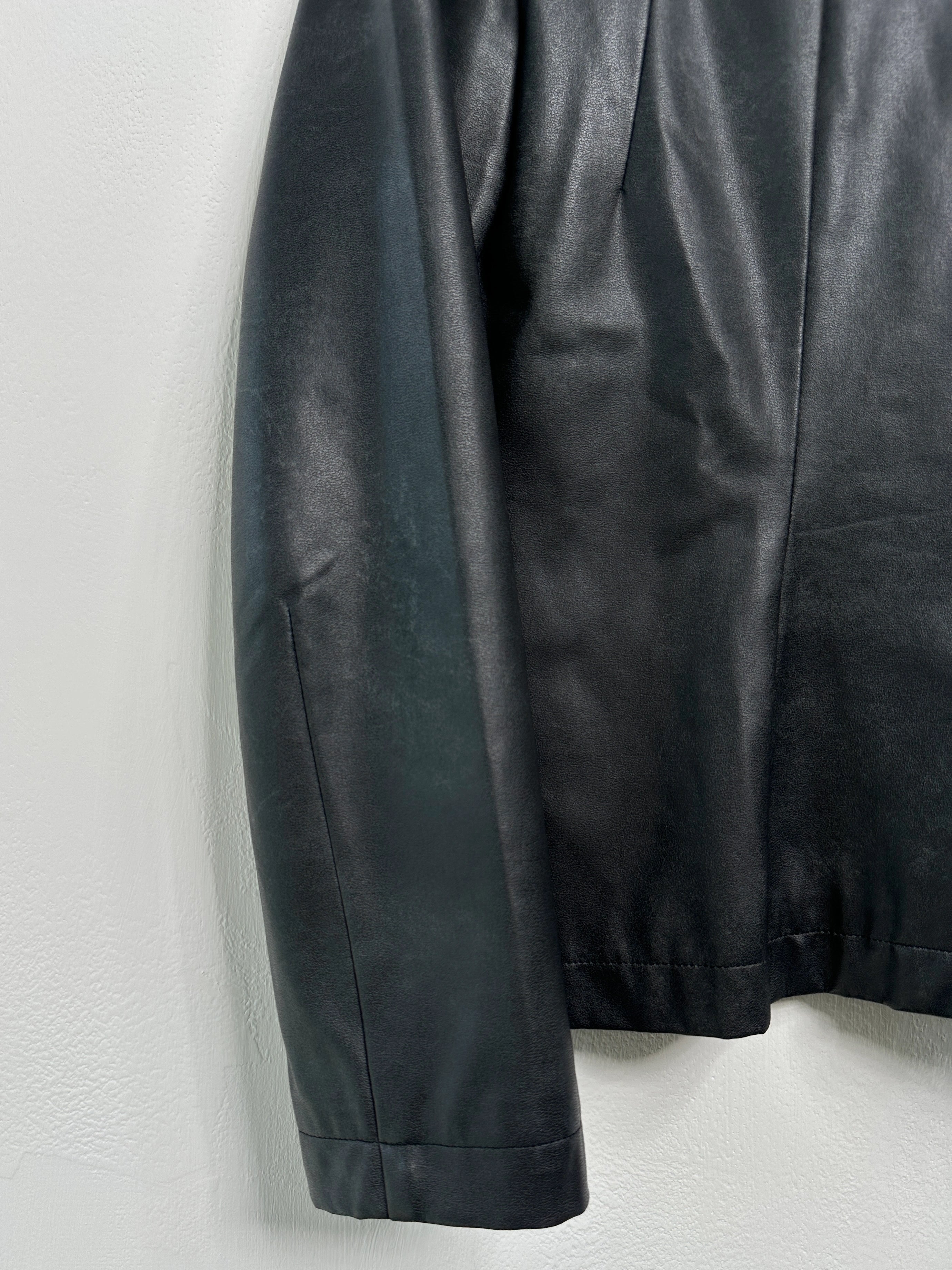 ISSEY MIYAKE - S/S 2006 FAUX LEATHER JACKET WITH SCULPTURAL NECK