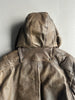 ITALIAN LABEL 1980s LAYERED LEATHER JACKET WITH REMOVABLE HOOD PANEL