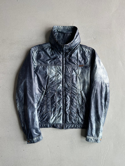 DIESEL - 2000s TROMPE L'OEIL DENIM PRINT PUFFER JACKET