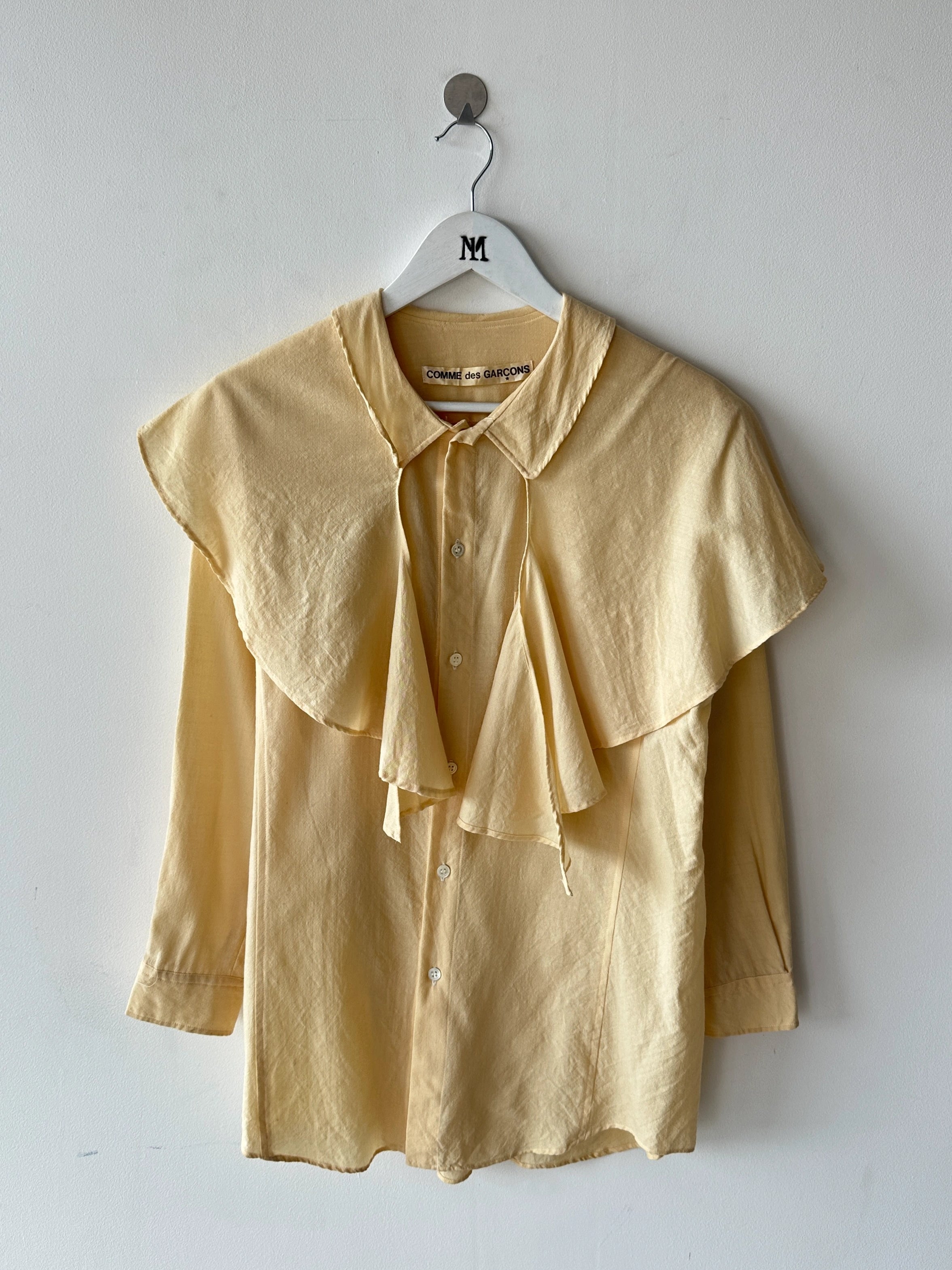 COMME DES GARÇONS -1980s ASYMMETRIC CAPE OVERLAY SHIRT