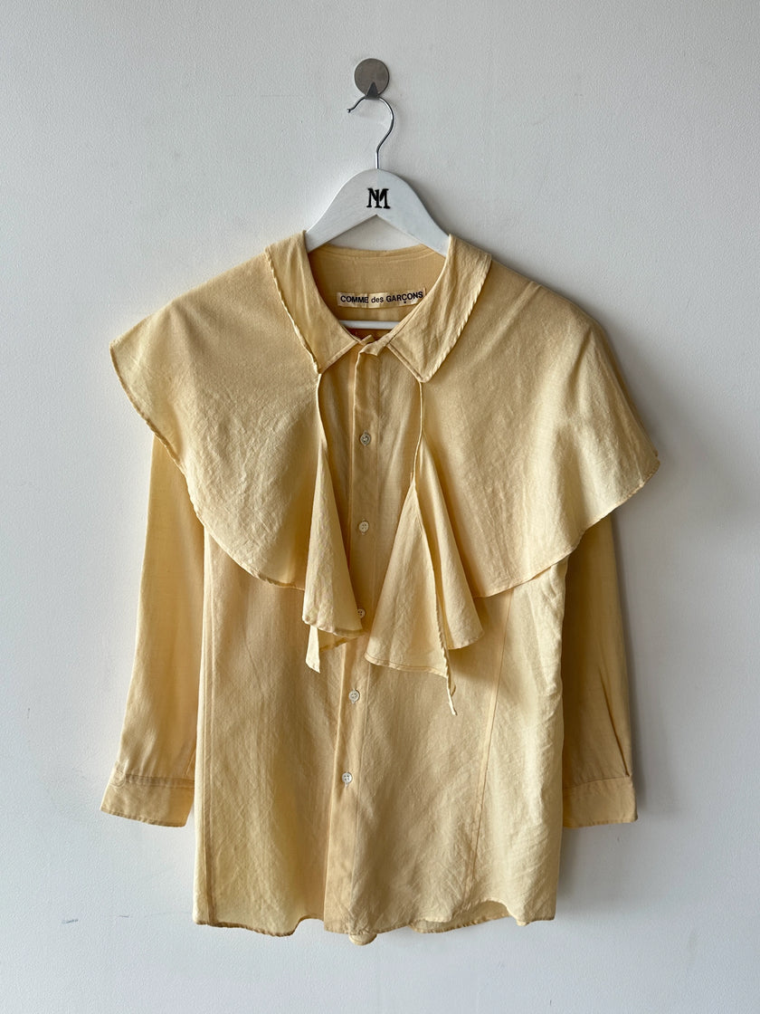 COMME DES GARÇONS -1980s ASYMMETRIC CAPE OVERLAY SHIRT