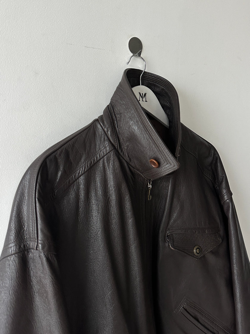 VERSACE - 1990S LEATHER BOMBER JACKET