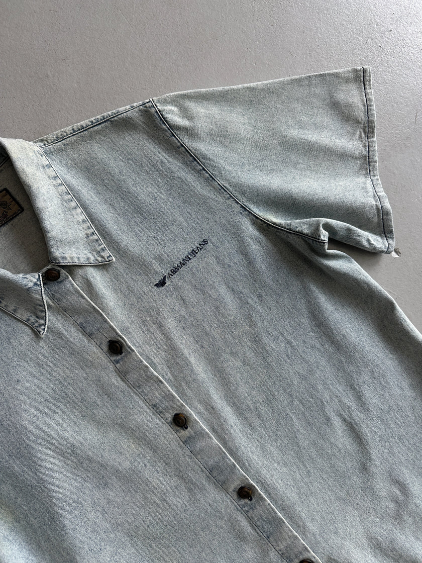 ARMANI JEANS - 1980s HALF SLEEVE DENIM SHIRT