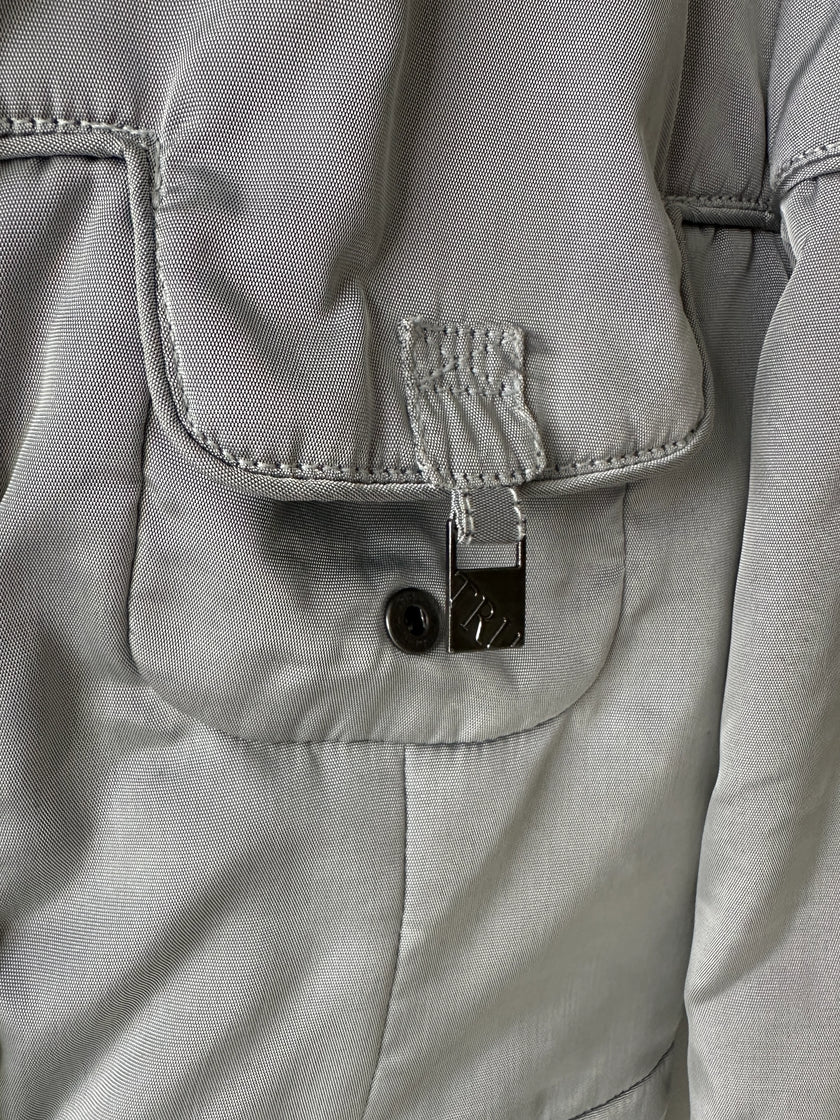 TRUSSARDI - early 2000s CROP FIT JACKET WITH CROSS STRAP DETAILS