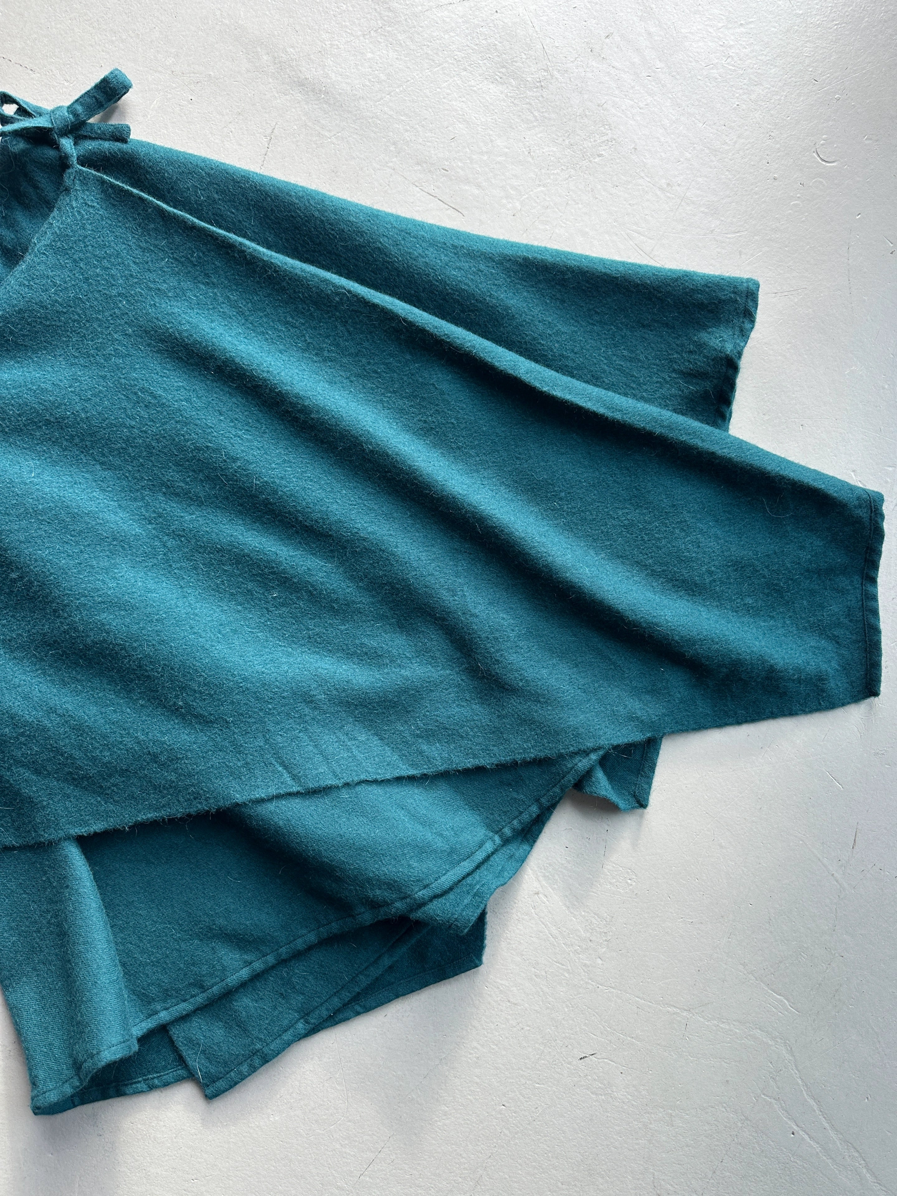 ISSEY MIYAKE -  1970s WOOL ASYMMETRIC WRAP SKIRT
