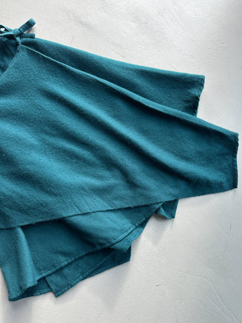 ISSEY MIYAKE -  1970s WOOL ASYMMETRIC WRAP SKIRT