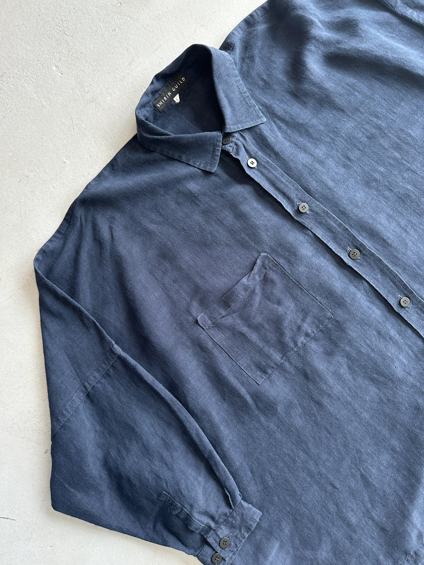 SHIRIN GUILD - 1990s OVERSIZED LINEN SHIRT