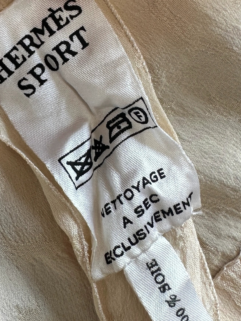 HERMÈS - 1970s COLLARED SILK SHIRT