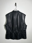EMPORIO ARMANI - 1980s ZIPPED LEATHER BIKER VEST JACKET
