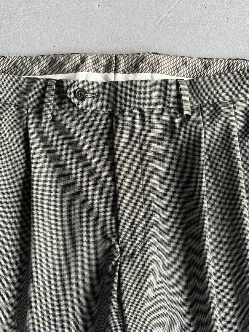 RALPH LAUREN - 2000s TURN UP HEM PLEATED TAILORED TROUSERS