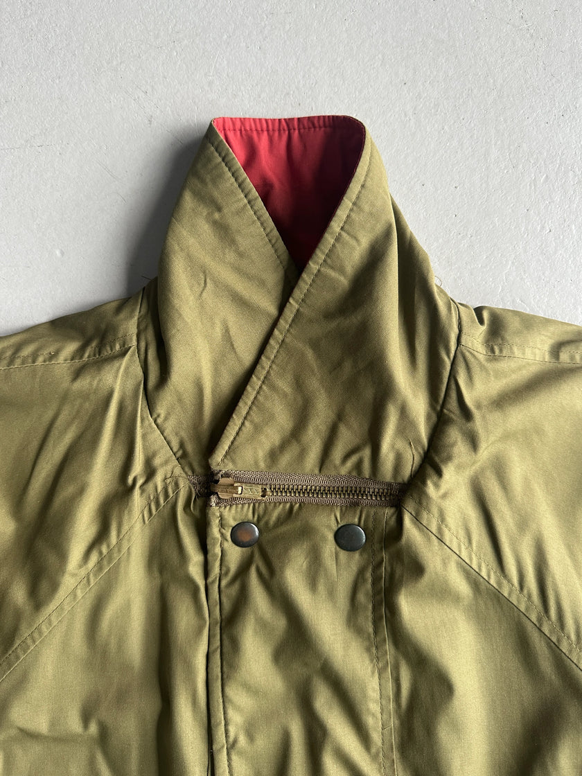 YVES SAINT LAURENT - 1980s 2 IN 1 REVERSIBLE BOMBER JACKET WITH ZIP AT COLLAR