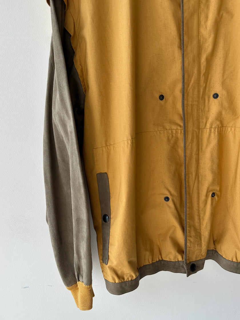 ITALIAN LABEL - 1980s LAYERED SUEDE JACKET WITH BELTED WAIST
