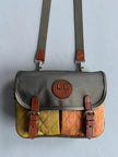 C.P. COMPANY - 1980s MESSENGER BAG WITH CONTRASTING QUILTED FRONT POCKETS