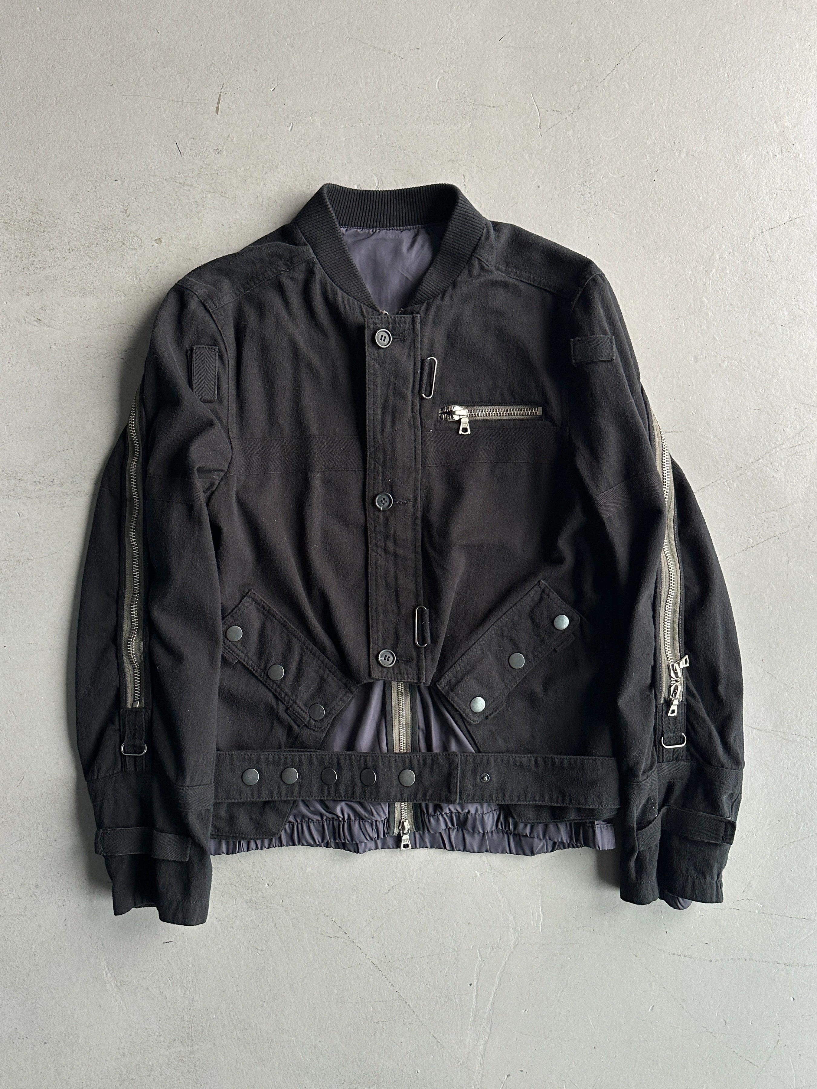 DRIES VAN NOTEN - F/W 2014 LAYERED JACKET WITH ZIP RUNNING FROM SLEEVE TO BACK