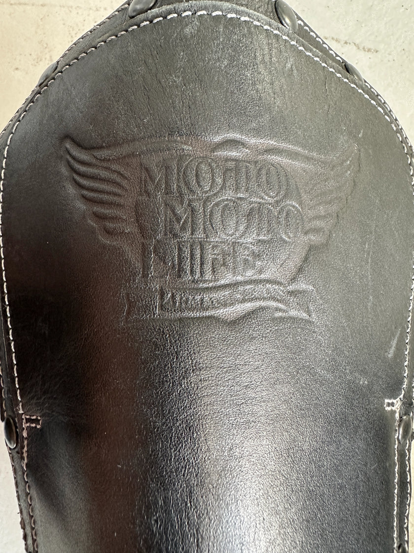 ARMANI JEANS - 2000s BIKER LEATHER BOOTS