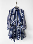SACAI - F/W 2017 STRIPED JACKET WITH ASYMMETRICAL LAYERED HEM