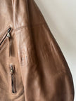 GIANFRANCO FERRÉ - early 2000s ASYMMETRICAL FRONT LEATHER BIKER JACKET