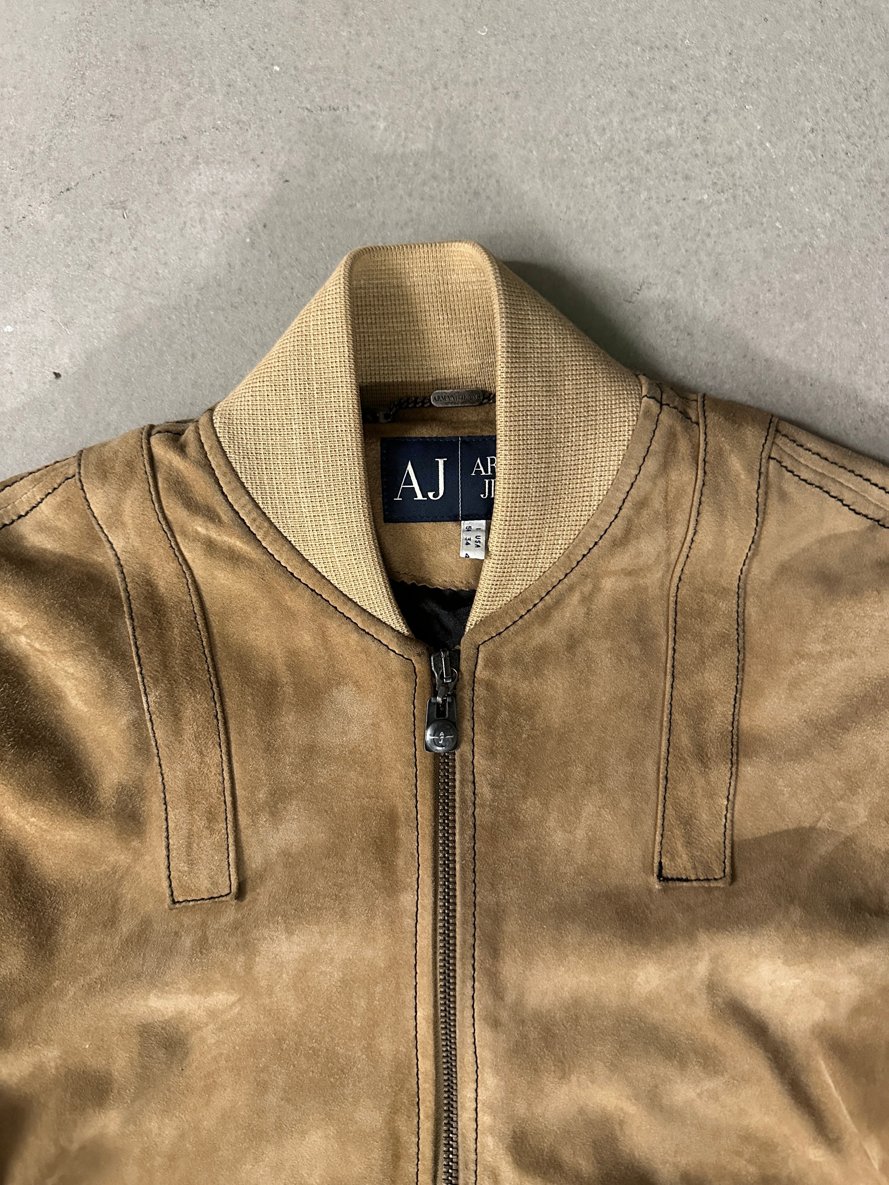 ARMANI JEANS - 1990s SUEDE BOMBER JACKET