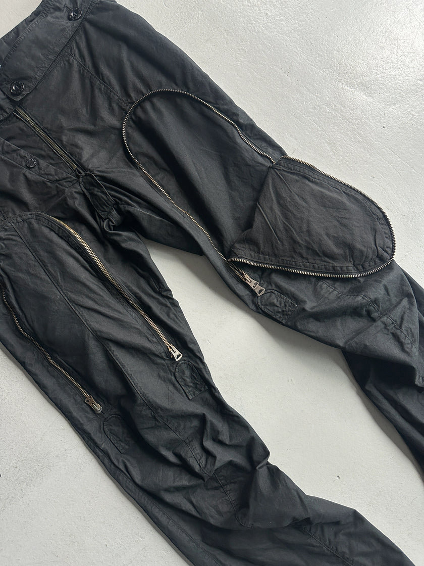 TAVERNITI - 1980s OVERSIZED MULTI POCKET AVANT GARDE TROUSERS