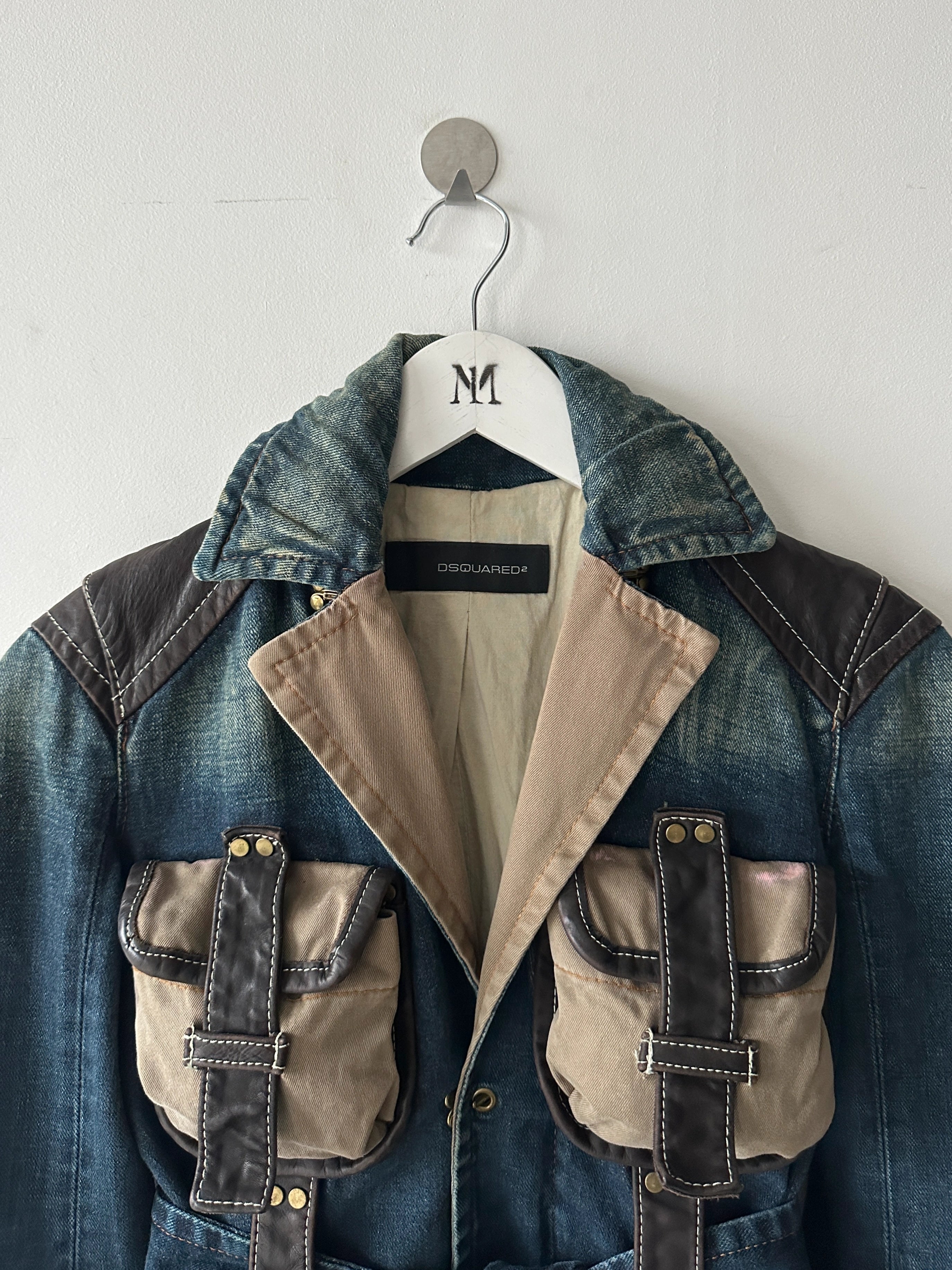 DSQUARED2 - F/W 2004 WRAP AROUND POCKETS FITTED DENIM JACKET