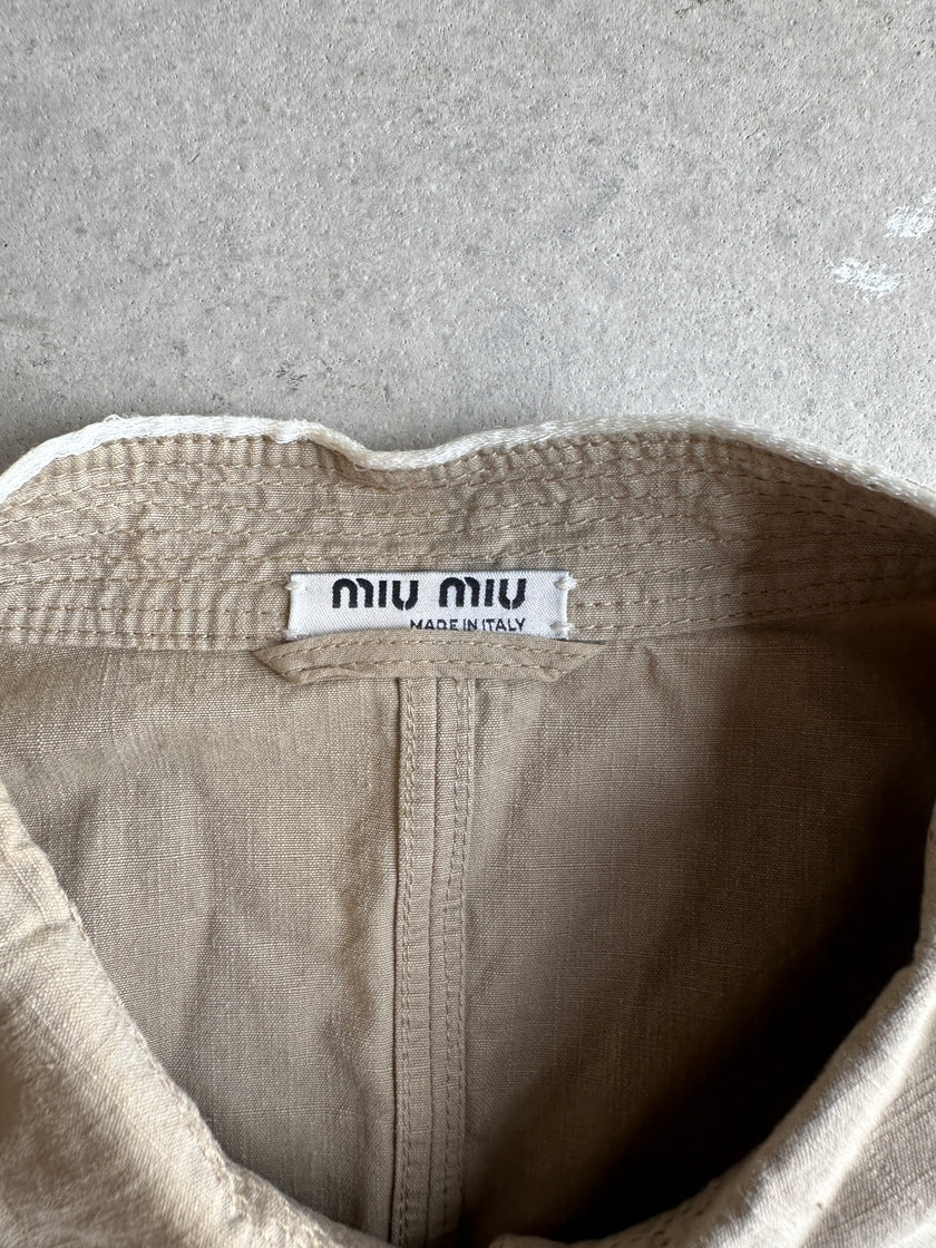 MIU MIU -2003 CROP FIT DOUBLE BREASTED LIGHT JACKET