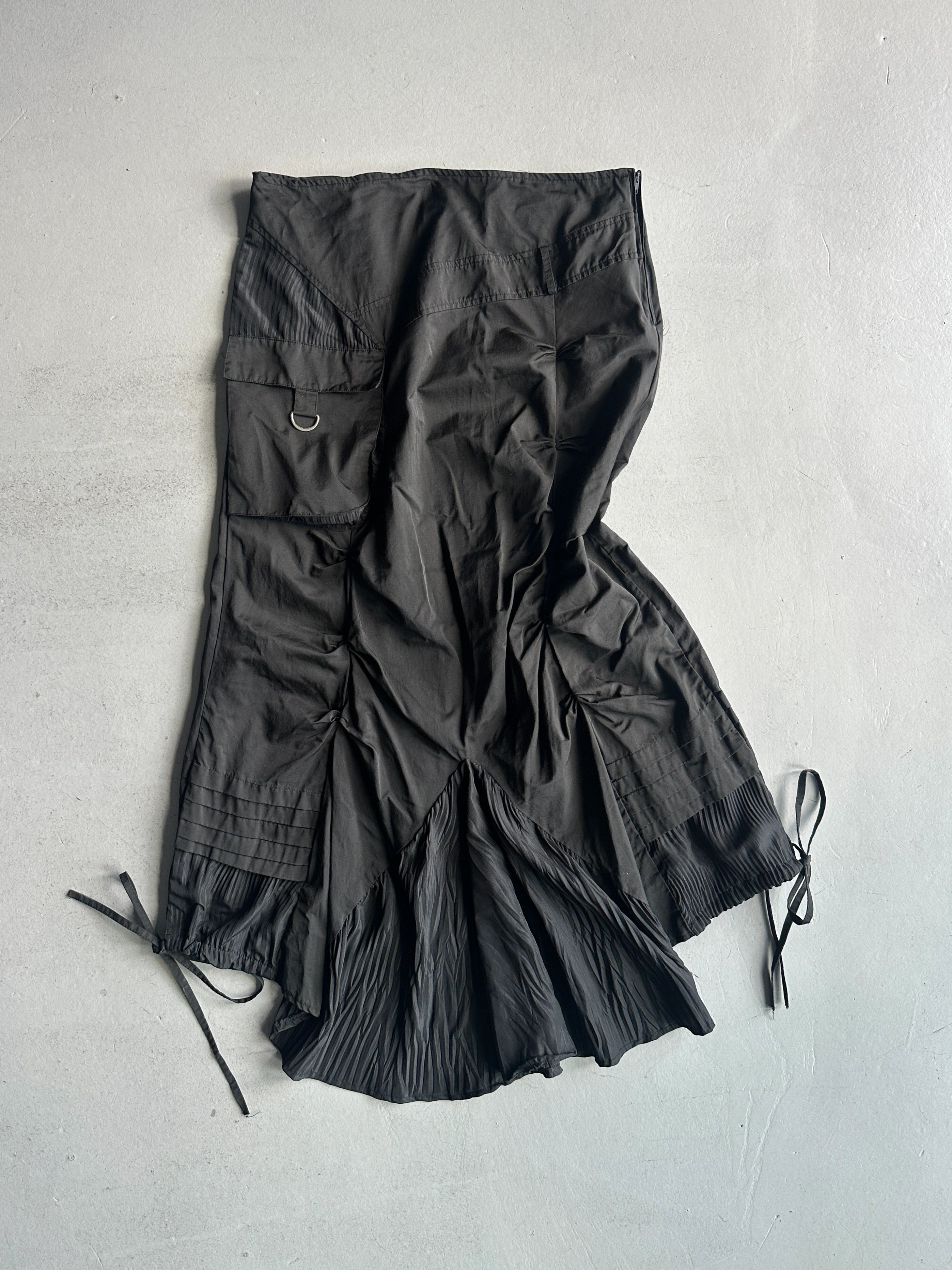 FRENCH LABEL early 2000s PANELED ASYMMETRIC MAXI SKIRT