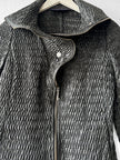 EMPORIO ARMANI - F/W 2009 TEXTURED JACKET WITH RUFFLED COLLAR AND ZIP DETAILS