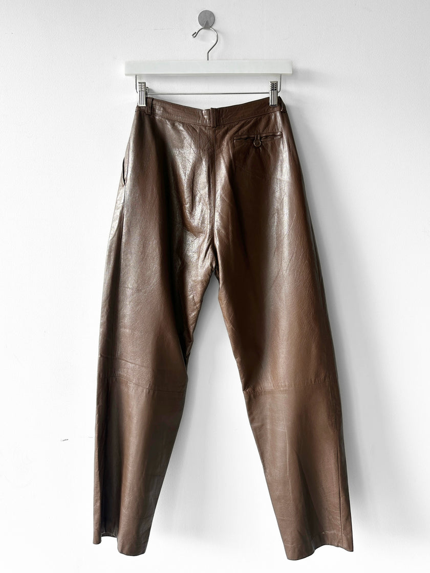 1980s BALLOON FIT LEATHER TROUSERS