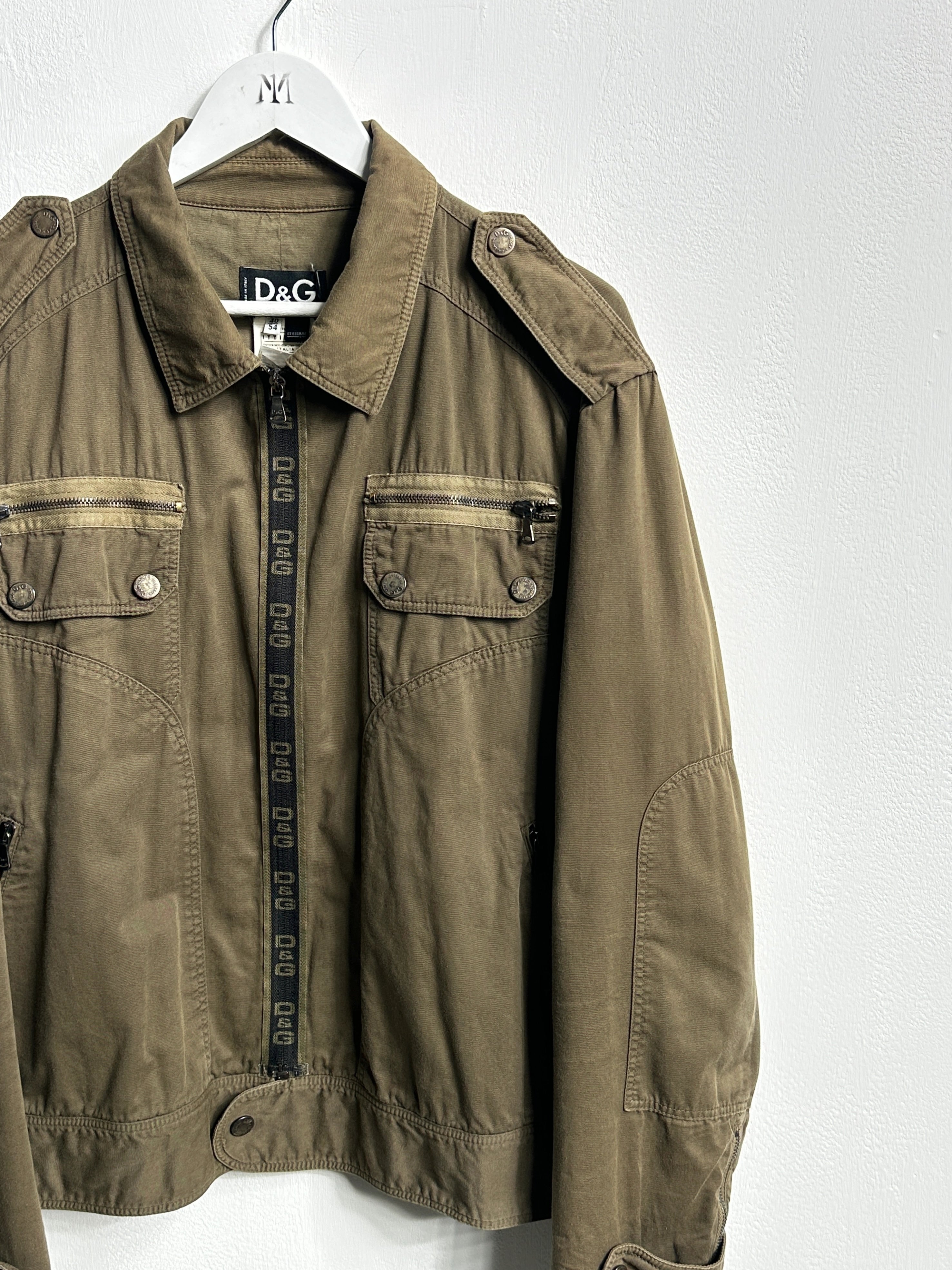 DOLCE & GABBANA - S/S 2006 TRUCKER JACKET WITH LOGO TAPE AT FRONT ZIP